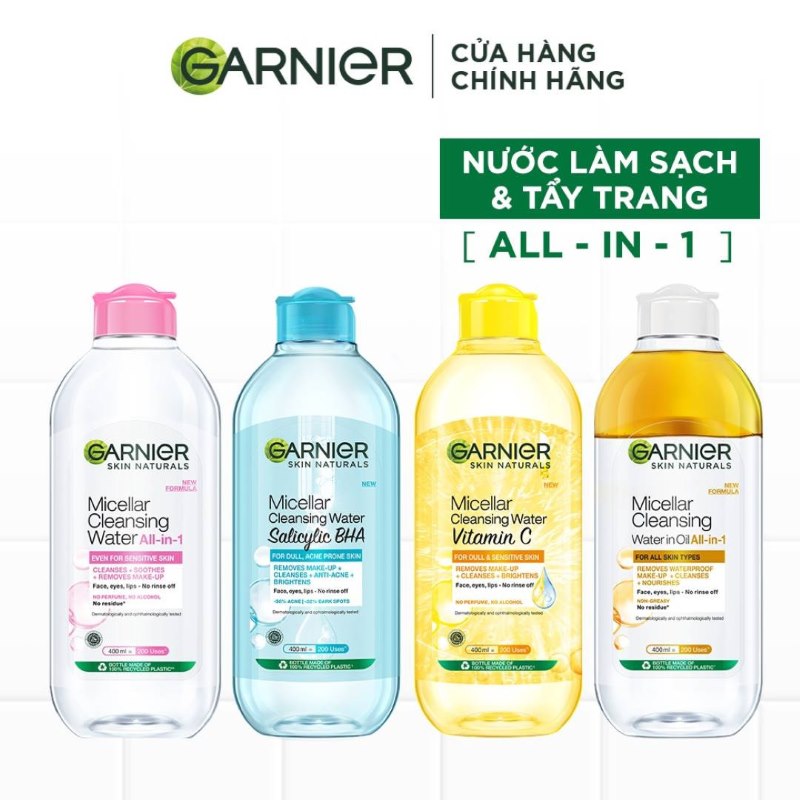 Garnier Micellar Cleansing là dòng sản phẩm tẩy trang chuyên dành cho mọi loại da