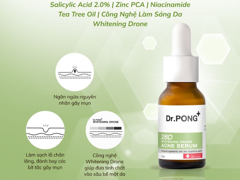 Serum trị mụn Dr Pong ngăn ngừa nguyên nhân gây mụn